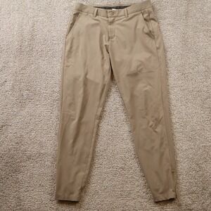 Primo Pants Mens 31 Khaki Golf Chino Flat‎ Front Zipper Ankle Casual Lightweight